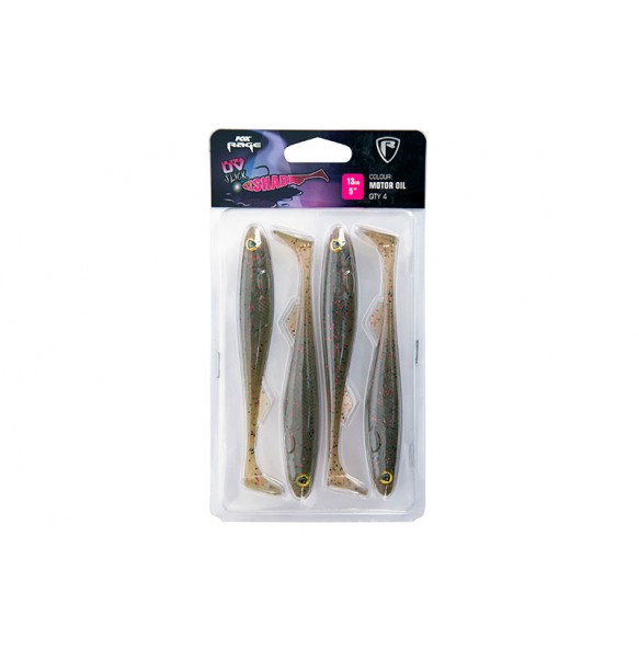 FOX RAGE ULTRA UV SLICK SHAD SINGLE COLOUR PACKS 13CM 4PCS.