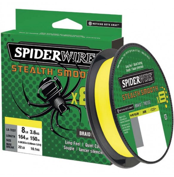 Tresse Spiderwire Stealth Smooth 8 - Jaune - 300M