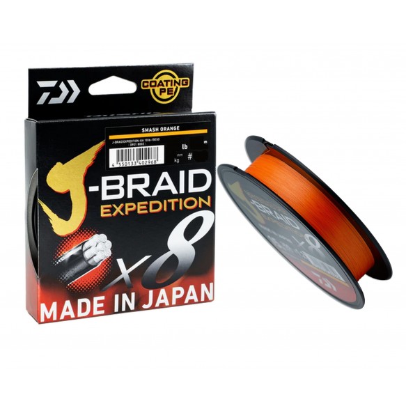 Daiwa J-Braid Expedition Smash Orange 150m