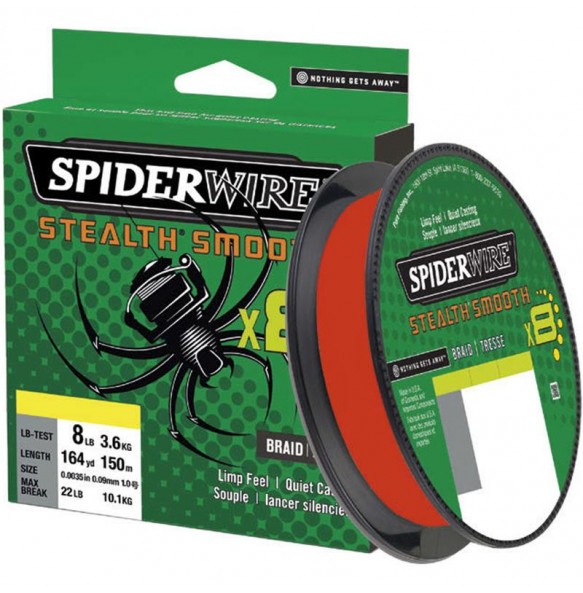 Tresse Spiderwire Stealth Smooth 8 - Rouge - 150M