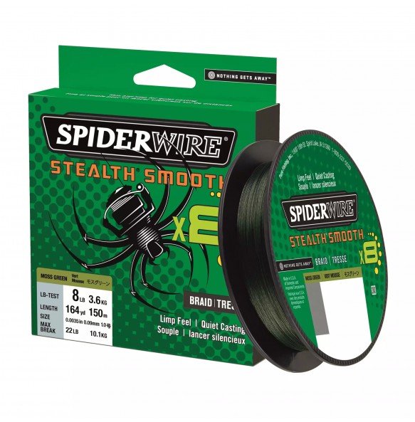 Tresse Spiderwire Stealth Smooth 8 Moss - Vert - 150M